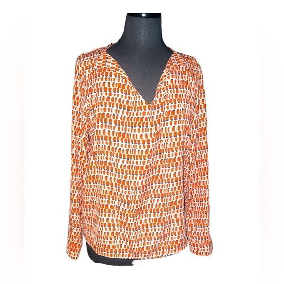🐘 Collective Concept Orange Print Top - Picture 1 of 4